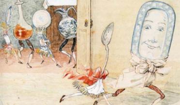 Closeup of Hey Diddle Diddle by Randolph Caldecott