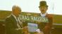 Charlie Halleck is presented with a street sign bearing his name.